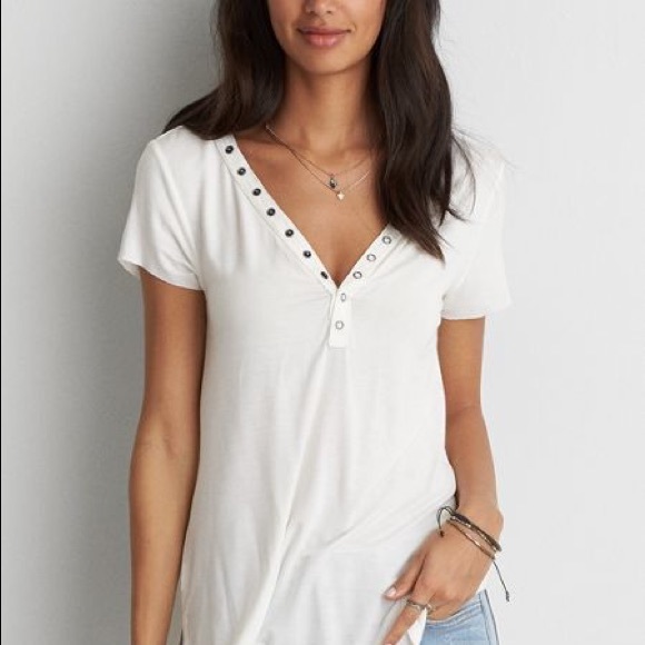 American Eagle Outfitters Tops - American Eagle Soft & Sexy BLACK Snap Front Top